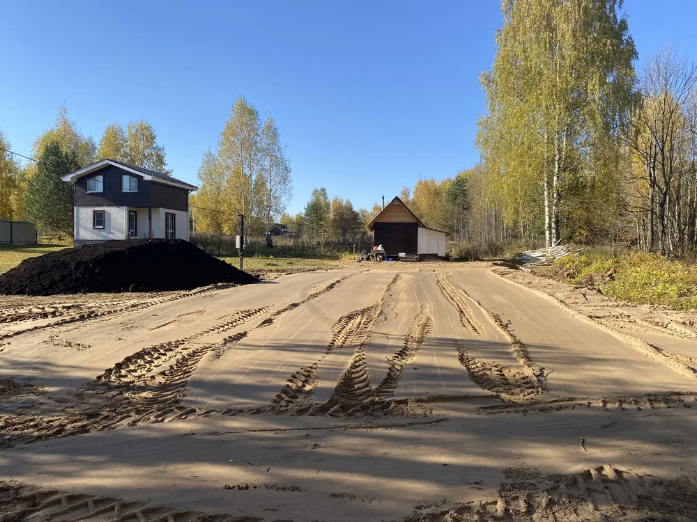 Выравнивание участка, Инютино