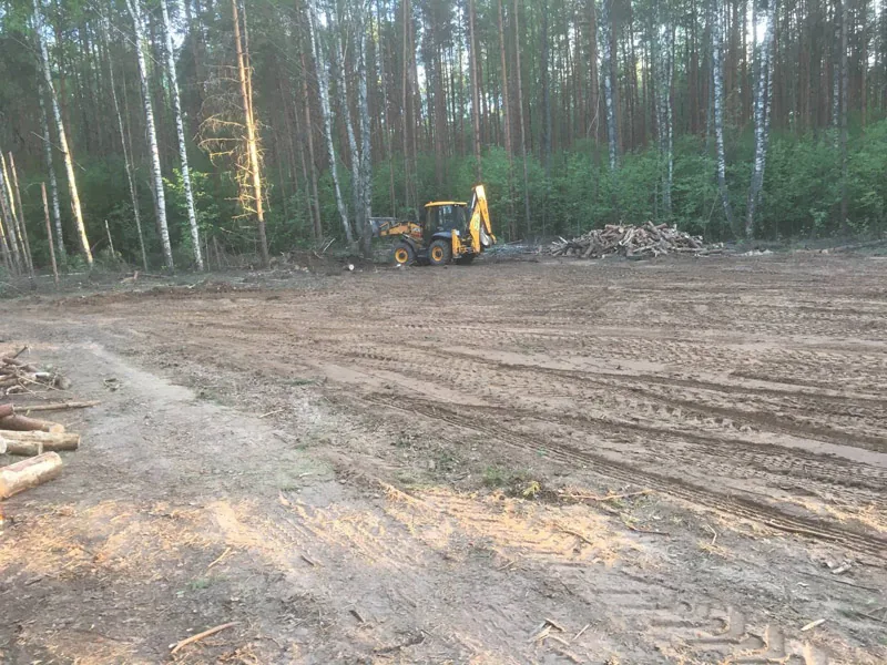 Расчистка и выравнивание участка, с.Линда Борский р-н, весна