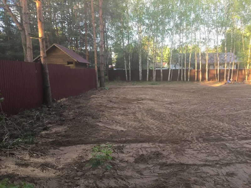 Расчистка и выравнивание участка, с.Линда Борский р-н, весна